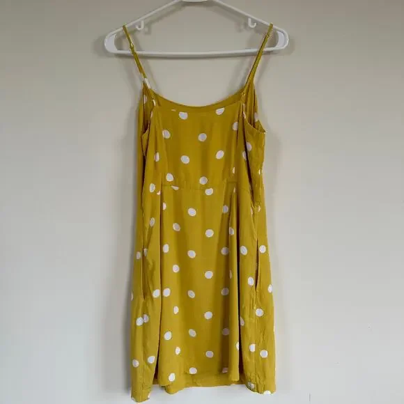 Aritzia Wilfred Isabelle Yellow Polka Dot Mini Dress Size 8 Y2K Clueless - Picture 9 of 15